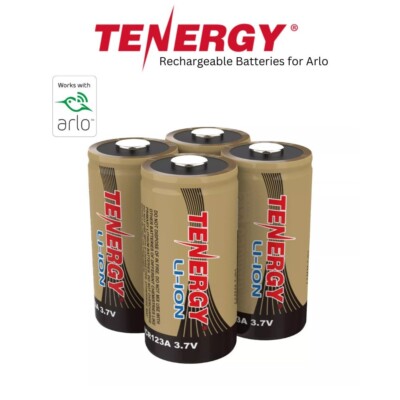 Tenergy 4PCS RCR123A Li-ion Rechargeable Batteries for Arlo Security  Camera