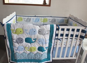 New Baby Girls Boys 7 Pieces Cotton Nursery Bedding Crib Cot