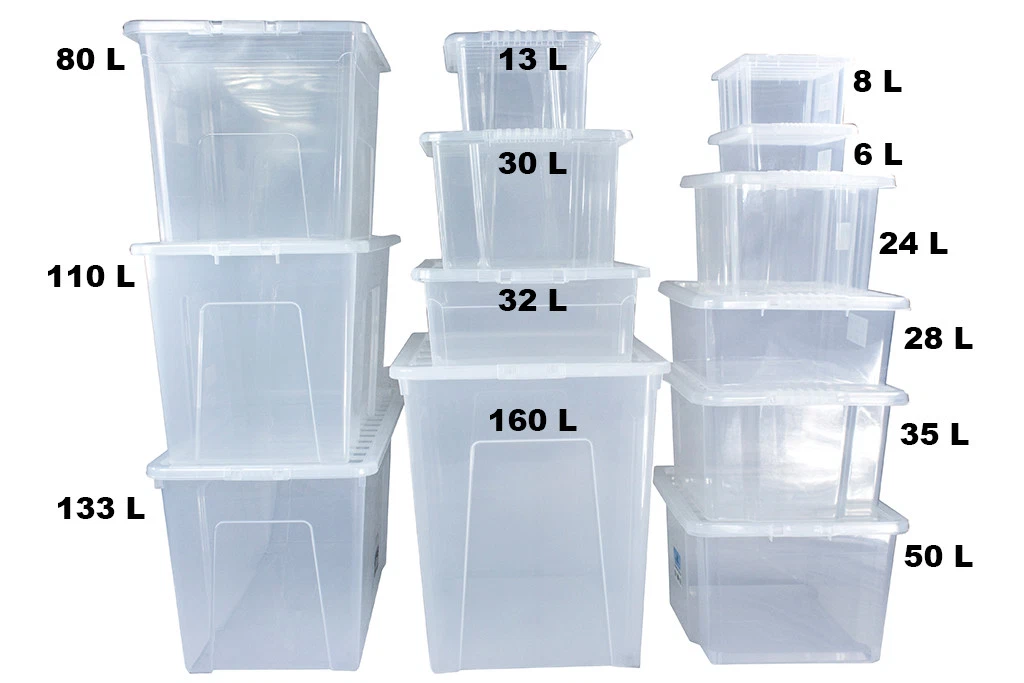 mDesign Plastic Storage Bin Box Container, Lid, 8.5 x 15 x 6.2, Clear/Clear