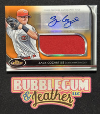 2012 Topps Finest Jumbo Relic Rookies Orange Refractor /99 Zack Cozart Auto