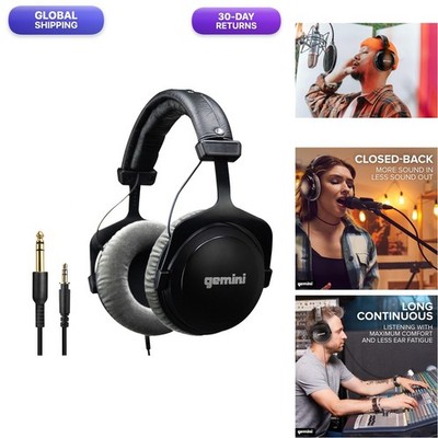 Gemini DJX-1000 Wired DJ Headphones 53mm Drivers Closed-Back