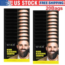 20 Bags Mens Beard Hair Coloring Dye Tint Cream Moustache Blackening Shampoo