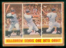 1962 TOPPS #316 KILLEBREW SENDS ONE INTO ORBIT VGEX