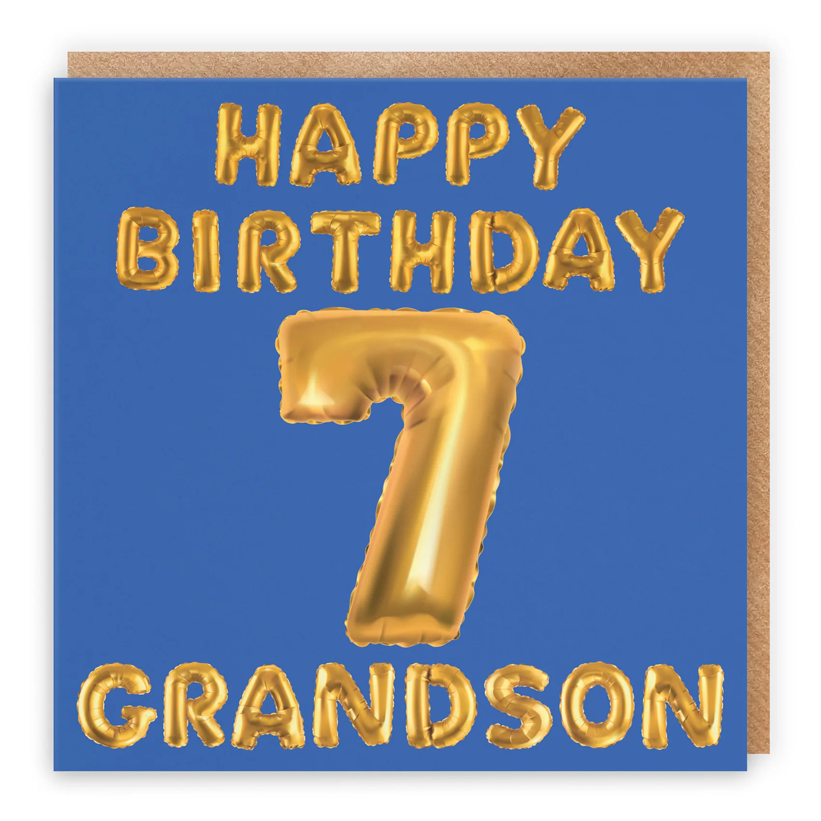 7th Grandson Birthday Card Balloon