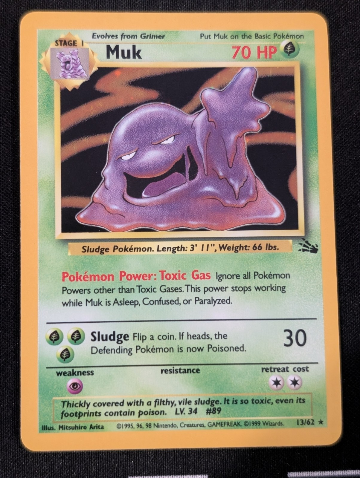 Muk 13/62 1999 Pokemon Fossil Vintage Unlimited Holo - LP