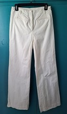 Anthropologie Maeve High Rise Wide Leg Full Length White Pants, size 4