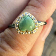 925 Sterling Silver Ring 5mm Heart Natural Turquoise Gemstone Zircon Women Cute