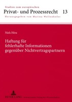 Haftung FüR Fehlerhafte Informationen GegenüBer Nichtvertragspartnern Niels HöRa