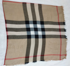 Burberry London Scarf 65 Wool, 35 Cashmere Square Shawl Women Wrap Beige Stole