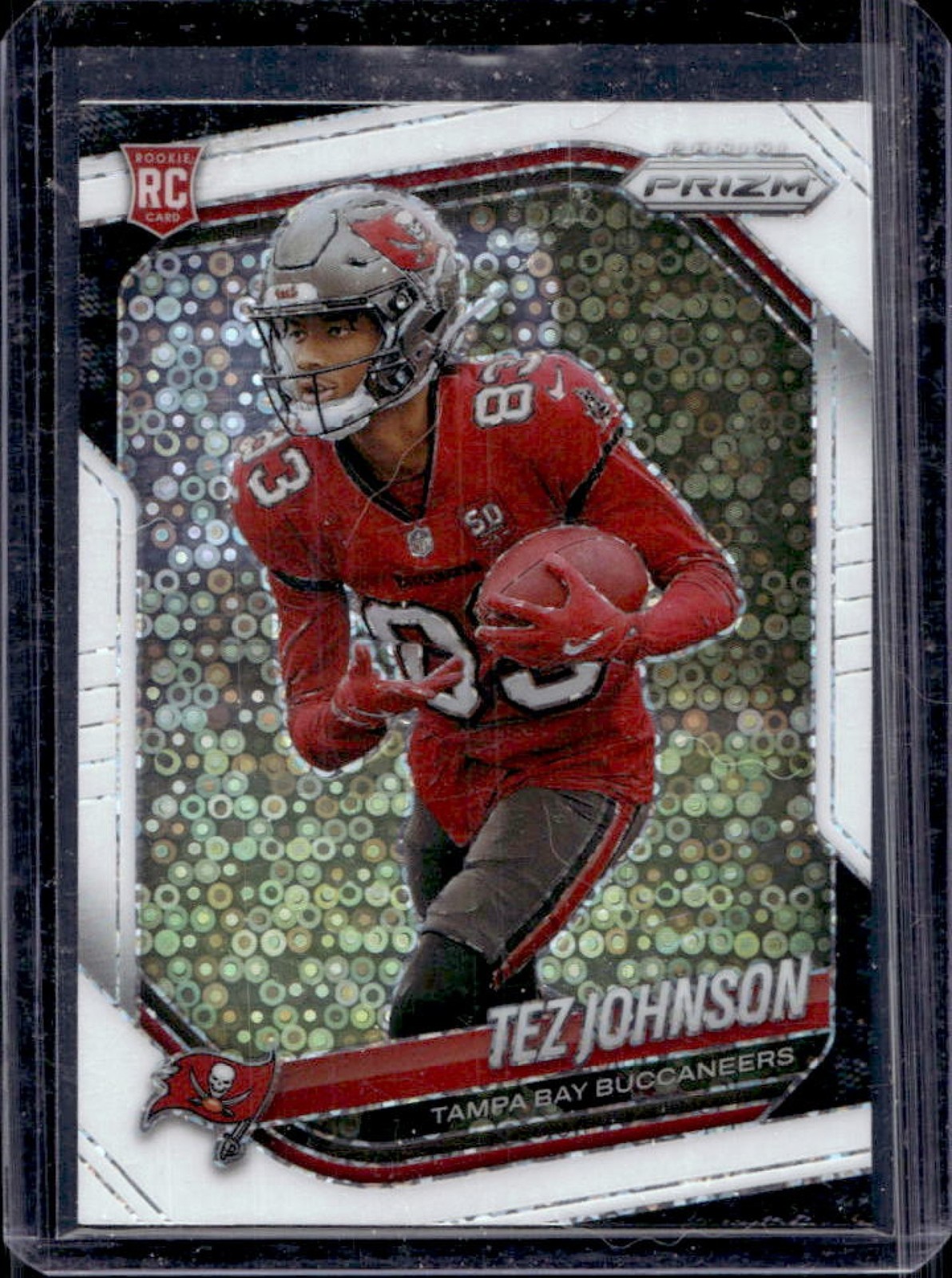 2025 Panini Prizm Tez Johnson RC White Disco Rookie #381 Buccaneers