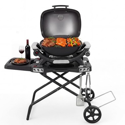 Tragbarer Grillwagen für Weber Q1000, Q2000 Gasgrills, Rollwagen Grilltisch f...