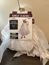 KID'S HALLOWEEN COSTUME WICKED WHITE WITCH SIZE S 6/6X . NEW