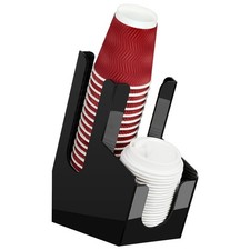 Coffee Station Organizer for Countertop, Acrylic Cup and Lid Dispenser Fit Di...