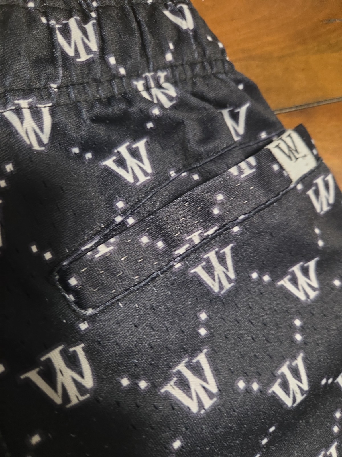 WRLDINVSN Monogram Mesh Shorts Mens Medium Black Streetwear Basketball Gym image 4