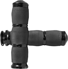 Avon Air Cushioned Grips - Black Anodized Motorcycle Street Bike IN-TO-AIR-90-AN