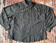 Men’s Harley-Davidson Motorcycles Long Sleeve Button Down Dress Gray Size 2XL