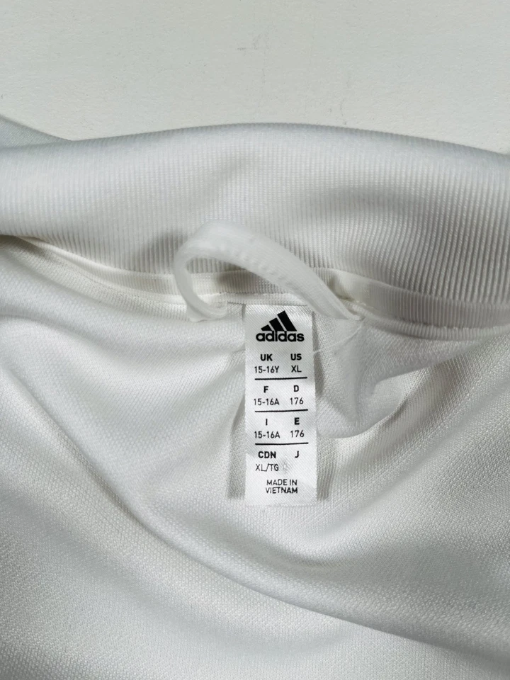 Adidas Track Jacket Youth XL White Black Climalite 3-Stripes Full Zip Soccer - Image 3 of 4