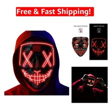Unique Large Red LED Mask for Safe and Stylish Halloween Costumes  Celebrations