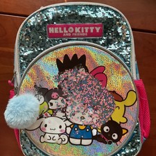 Hello Kitty Friends 16 Backpack for Girls-Blue/Silver Sequins