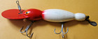 Bomber Waterdog (?) Wooden Vintage Red & White Fishing Lure — photo 1