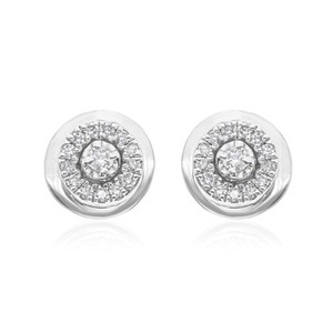 0.30 Ct Natural H/SI Round Pave Diamond 14k White Solid Gold Stud Earrings Gift