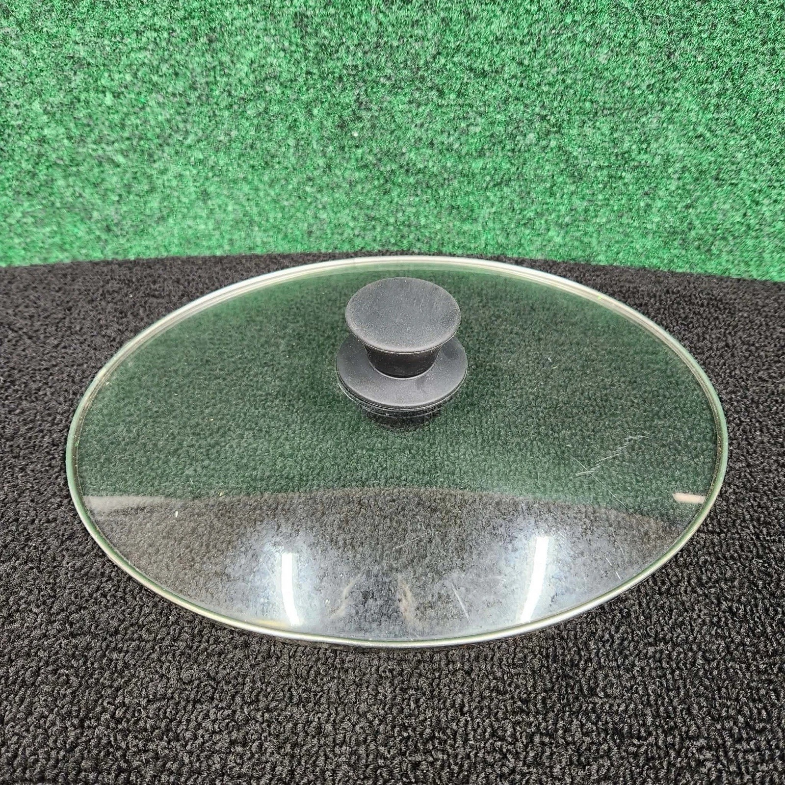 Crock Pot Slow Cooker 11" x 9.75” Oval Glass REPLACEMENT LID Black Handle Knob