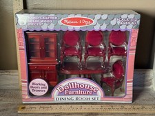 Melissa & Doug Dollhouse Furniture 6 Piece Wood Dining room Set New Sealed