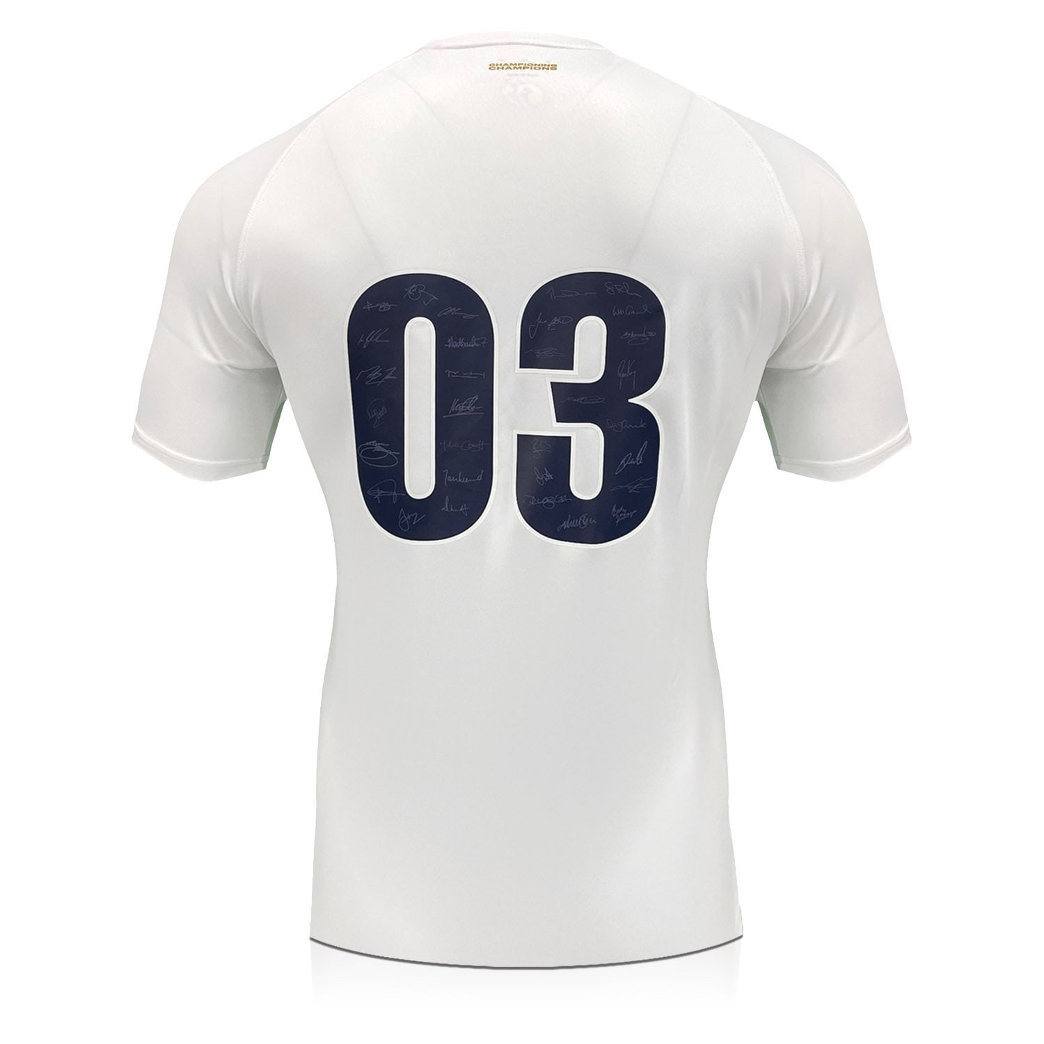 Martin Johnson Signed Commemorative England Rugby Shirt: Inscription. Icon Frame