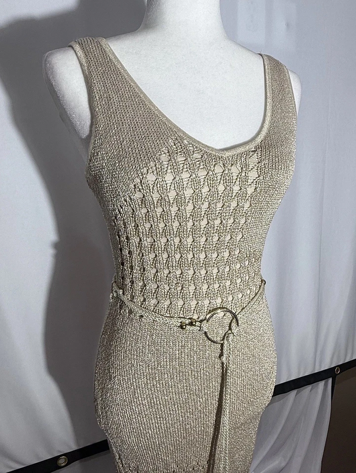 Vestido suéter para mujer Inc International Concepts dobladillo flecos doblado crochet talla XS Foto 2 de 4