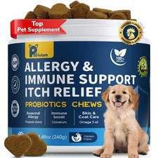 Dogs Allergy Itch Relief Chews, Dog Probiotics for Skin Immune Support He...