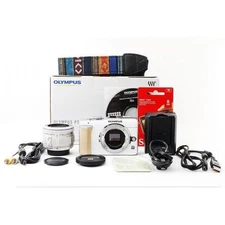 OLYMPUS PEN E-PL1 Camera White w/ M.Zuiko 14-42mm Lens Charger Near Mint Japan