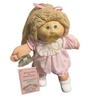 New Listing1985 Cabbage Patch Kids, Blonde Ponytail, Green Eyes, HM4, IC, Pink/White Dress