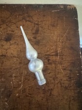 Vintage Miniature 5" Mercury Glass Finial Christmas Tree Topper (Silver w/Frost)