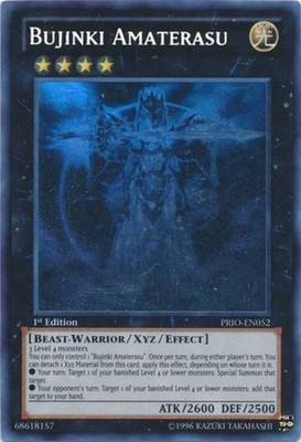 Yugioh! LP Bujinki Amaterasu - PRIO-EN052 - Ghost Rare - 1st Edition Lightly Pla