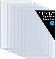 11" X 17" Hard Plastic Sheet Protectors, Menu Rigid Print Protectors, Clear Cert
