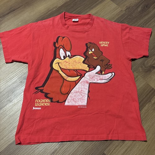 Vintage Looney Tunes T-Shirt Foghorn Leghorn Size XL Henry Hawk Single Stitch