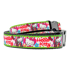 Kitty dog collar handmade adjustable buckle 1"or 5/8" wide or leash