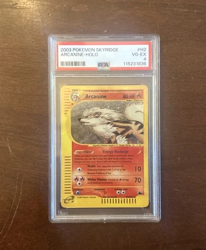 PSA 4 Pokemon Arcanine H2/H32 WotC Skyridge Holo Rare