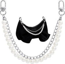 Pearl Purse Chains, Stainless Steel Double Chain Bag Charm, Bag Straps Short Han