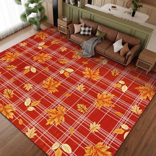 Fall Palette Rug Fall Area Rugs 8x10 Living Room Rug, Plaid Rugs for Bedroom, Maple ...