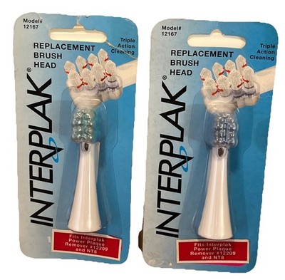 2 Interplak Replacement Brush Head 12167 Brand New Sealed 2001