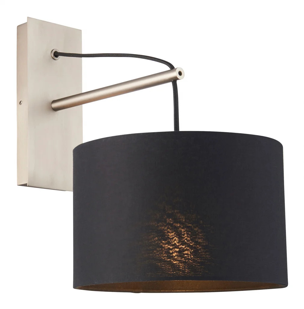 Wall Light Silver Milan Matt Nickel Black Endon 92628