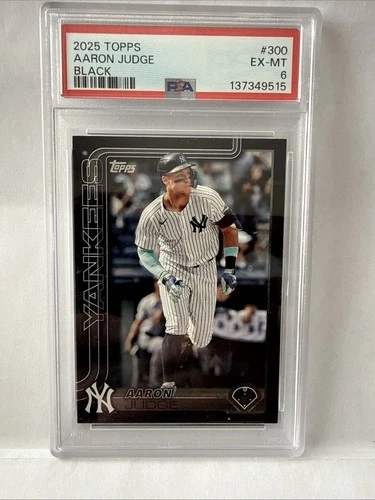 2025 Topps Series 1 Aaron Judge #300 Black /74 PSA 6