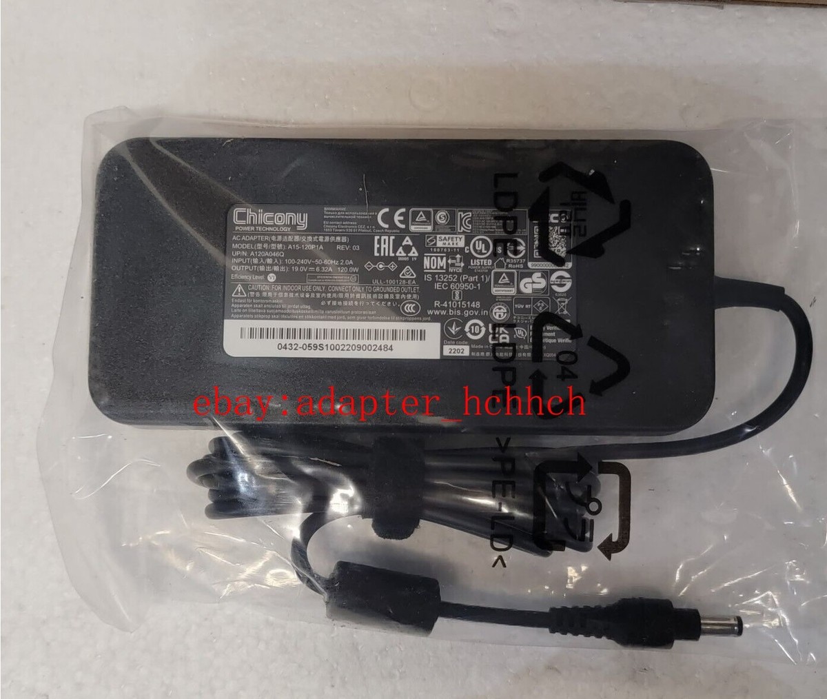 New Original OEM 19V 6.32A Adapter&Cord for Intel NUC 11