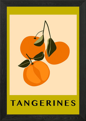 Mandarinen Obst minimalistische Kunst Pri gerahmtes Wandbild Poster Leinwanddruck Bild
