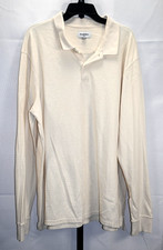 Goodfellow  Co Long Sleeve Polo Cream Color Size XXL NWOT Cotton  Polyester