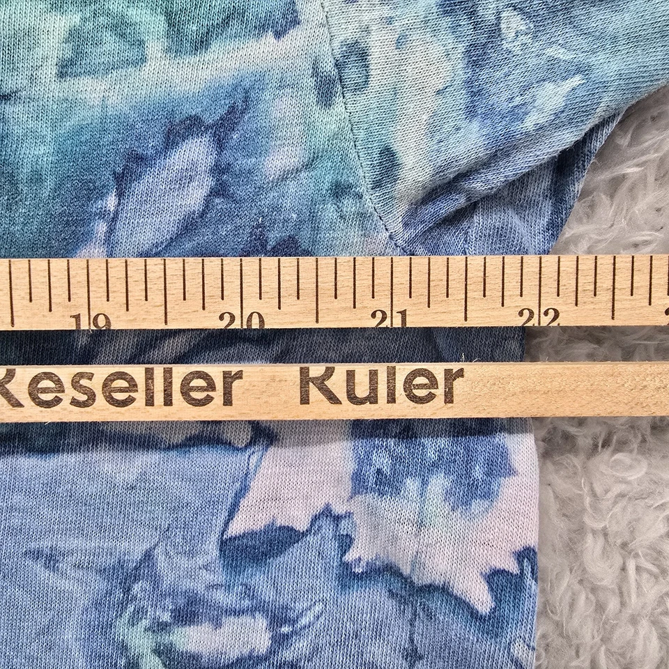 Galaxy Shirt Mens 2XL Tall Blue Green Tie Dye Marble Batik Single Stitch 90s - Image 4 of 4