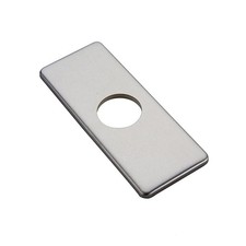 6" Brushed Nickel Faucet Hole Cover, Stainless Steel Rectangular Escutcheon D...