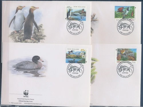 XE60172 New Zealand 1993 animals fauna flora birds FDC's used