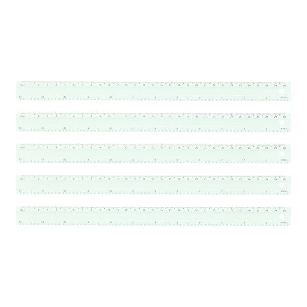 5 StüCk Lineal 12 Zoll (30Cm) FüR Metric & SAE Aluminium Lineale HellgrüN-image